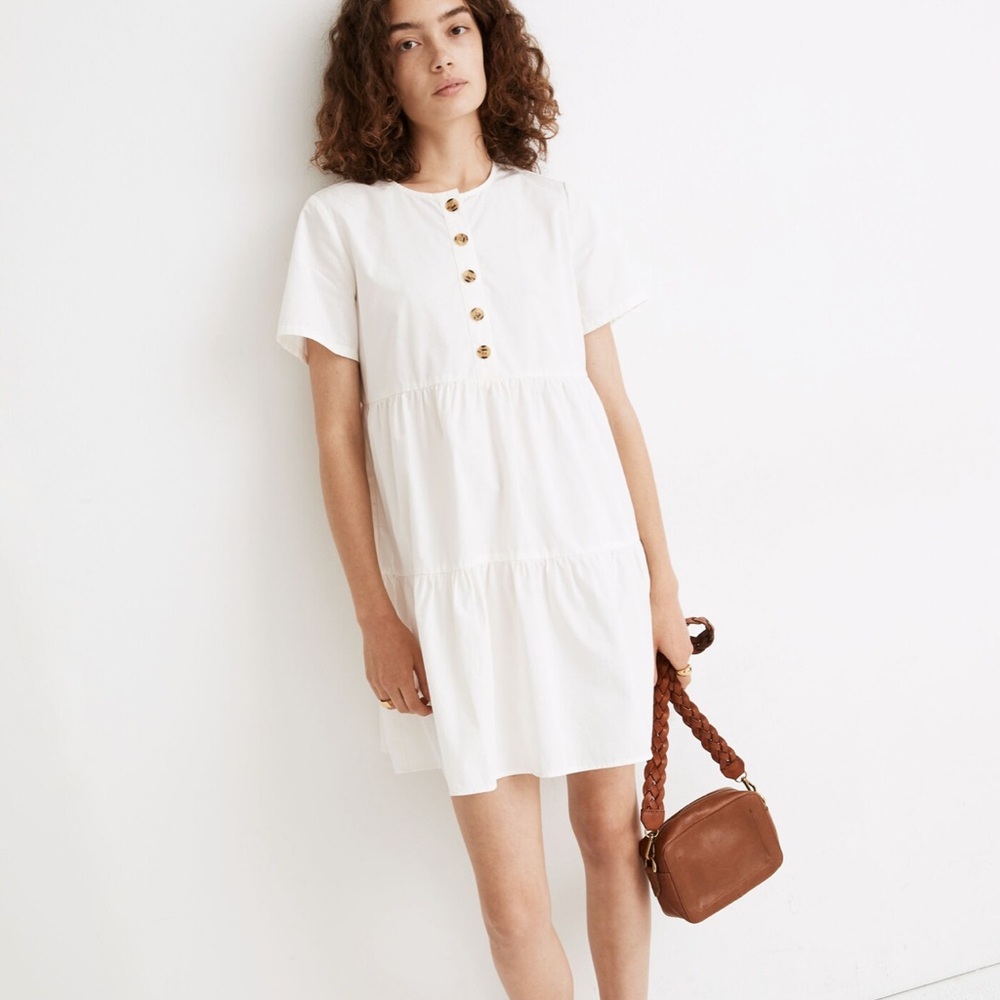NWT Madewell Cream short sleeve dress